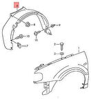 Çamurluk Davlumbazı Ön Sol Vw Polo Bm 94-99 (Oem No: 6N0809961)
