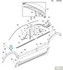 Çamurluk Dodiği Ön Sağ Sıyah Opel Crossland X Bm 17- (Oem No: Yq009413Xt)