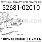 Kapak Reflektör Auris 2015-2017 Arka Sağ (Oem No:5268102010)