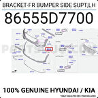 Tampon Bağlantı Braketi Tucson Ön 2019-2020 Alt Sol (Oem No:86555D7700)