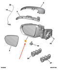 Peugeot  3008 5008 Elektrık Kat.  Ayna 2017-2023 Sinyal + Alt Işık Isıtma Sensor Astar Sağ (Oem No:1635224280)