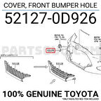 Toyota Yaris- 2020-2024  Ön Tampon Çeki Demiri Kapağı Siyah (Tyg) (Oem No:521270D926)