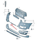 Audi  Q3  2012-2014  Ön Tampon Alt Orta Parça Siyah (Tyg) (Oem No:8U0807663Gru)