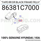Hyundai i30 2012-2016 Arka Sol Kapı İskelet Şeridi Oem No (86381A5000)