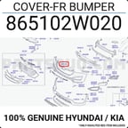 Hyundai Santa Fe Ön Tampon Astarlı 2012-  (Oem No:  865102W020)