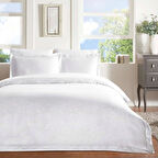 Taç Blanca Jakar Çift Kişilik Nevresim Takımı Beyaz