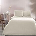 Taç Basic Ranforce Çift Kişilik Nevresim Takımı Ekru