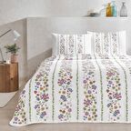 Taç Baskılı Lily Tek Kişilik Pike Takımı Pembe