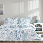 Taç Velora Saten Çift Kişilik Nevresim Takımı Mavi