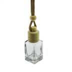 12 Adet 8cc Araba Kokusu Şişesi Bambu Kapaklı Dikdörtgen