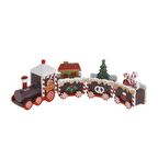 22X7cm Ahşap Yılbaşı Treni Kırmızı Trenli