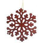 12 Adet 9cm Simli Kar Tanesi Ağaç Süsü Kırmızı