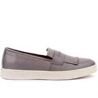 Sail Lakers - Gri Deri Bağcıksız Erkek Günlük Ayak