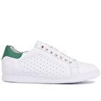 Sail Lakers - Hakiki Deri Beyaz Zımbalı Erkek Snea