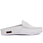 Sail Lakers - Beyaz Baskılı Deri Kadın Ev Terliği