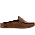 Sail Lakers - Kahverengi Deri Kadın Ev Terliği