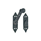 Prinç döküm antik siyah rustik eskitme, ferforje tipi osmanlı tarzı kapı için emniyet mandalı mandal kilit HFT03014