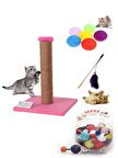 Kedi Tırmalama Tahtası Pembe Ve Kedi Oyuncakları