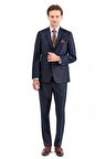 Gabardin Kırlangıç Yaka Astarlı 6 Drop Slim Fit Dar Kesim Takım Elbise 1001225011 Lacivert
