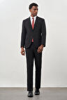 Siyah Düz Bez Ayağı Kılıç Yaka 2 Düğme Yünlü 6 Drop Slim Fit Classic Takım Elbise 1001245179_001