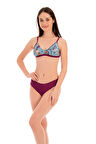 RUKOMAYO BORDO ÇİÇEK DESENLİ OMUZDAN AYAR ASKILI FREESET MODEL LYCRA KUMAŞ BİKİNİ