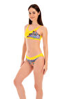 RUKOMAYO SARI DESENLİ FIRFIRLI FREESET ÇOCUK BİKİNİ