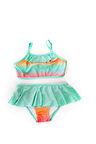 RUKOMAYO YEŞİL GÖKKUŞAĞI DESENLİ ÇOCUK ETEKLİ BİKİNİ