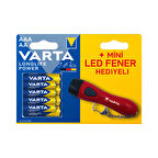 Varta Longlife Power 4 İnce + 4 Kalem Pil + Fener Hediyeli