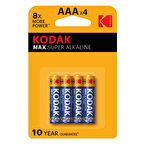 Kodak Max Alkalin İnce Pil AAA 4'lü 2 ADET