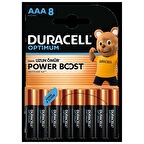 Duracell Optimum Powerboost AAA İnce Kalem Pil 8'li 3 ADET
