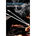 Barbekü Mangal Maşası Kömür Köz Maşası 304 Paslanmaz Çelik