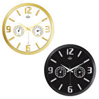 TERMOMETRELİ ISI - NEM ÖLÇER KABARTMA RAKAMLI DUVAR SAATİ-Findit