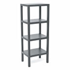 4 RAFLI GRİ MODÜLER ÜNİTE PLASTİK 38x29x100 cm-Findit