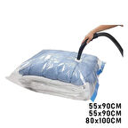 3LÜ SET  VAKUMLU  POŞET  HURÇ 2 ADET XL= 55X90CM + 1ADET XXL= 80X100CM  %75 YER TASARRUFU-Findit