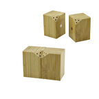 5X5CM--Y:7CM   2PCS   MIKNATISLI İKİZ   AHŞAP BAMBU  BAHARATLIK - TUZLUK-Findit