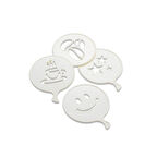 4 PCS SÜSLEME ŞABLONU PLASTİK KAHVE FİNCAN - YILDIZ - GÜLEN YÜZ - PALYAÇO-Findit