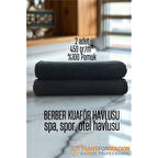 Kuaför Berber Havlusu 2 ADET Pamuk Berber Havlusu 50x90 Siyah