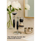 Koleksiyon Tıraş Seti – 304 Cerrahi Çelik & Kemik Saplı | Çift Cidarlı Tıraş Tası Icardi Collection