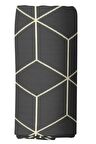 Makiteks %100 Pamuklu Geometrik Jeha Antrasit 100x200+50x70 Tek Kişilik Lastikli Çarşaf Seti