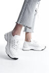 Kadın Beyaz Triko Taşlı Spor Ayakkabı & Sneaker