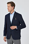 Koyu Lacivert Mono Yaka Bez Ayağı Tam Astar Esnek 4 Drop Comfort Fit Classic Ceket 1002250157