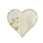 Epoksi  Magnet Gold Gümüş Varaklı Kalp Model 7 CM  (10 Adet)  Altın