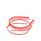 Süslenmemiş Tel Taç Metal 3 MM (12 Adet)  Kırmızı