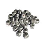 Ahşap Küp HARFLİ  Boncuk 10X10 MM 100 GRAM  Gümüş