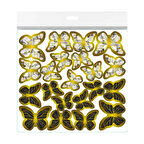 Varaklı Kelebek Dekoratif Süs (63 Adet)  Siyah