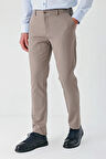 Gri Armürlü Pamuklu Yan Cepli Slim Fit Dar Kesim Casual Pantolon 1003240156