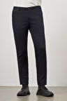 Koyu Lacivert Düz Armürlü Slim Fit Casual Pantolon 1003245150