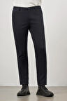 Koyu Lacivert Düz Armürlü Slim Fit Casual Pantolon 1003245150