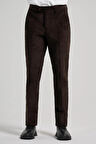 Koyu Kahverengi Pamuklu Yandan Cepli Comfort Fit Kadife Pantolon 1003245160
