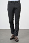 Koyu Antrasit Düz Gabardin Esnek 5 Cep Slim Fit Casual Pantolon 1003245161